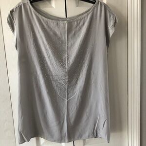 Womens' Light Gray top with Crystals by New York &Co., L, VGUC
